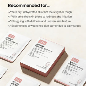 NLQ mask as part of bathroom routine conveying calming benefits