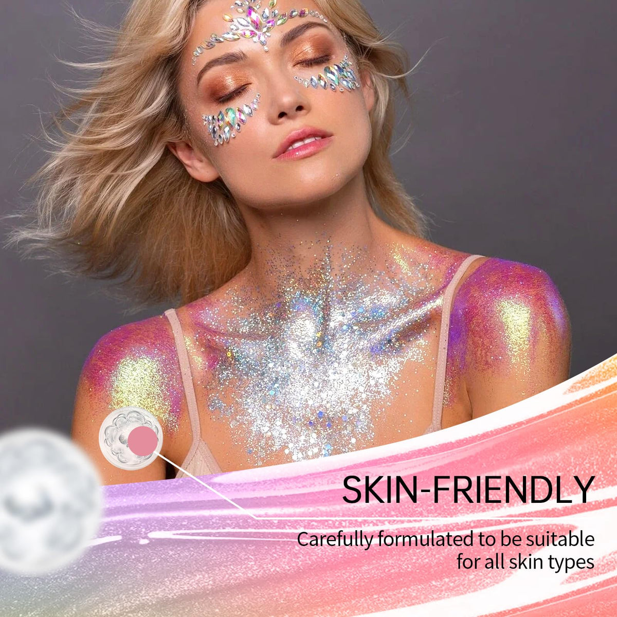 NLTYRB festival look lifestyle photo showing bold stage-ready sparkle