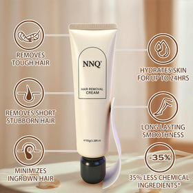 NNQ cream being applied to leg, demonstrating even coverage benefit