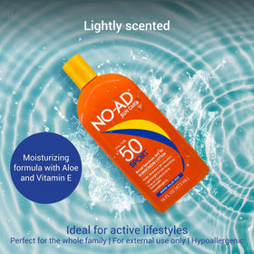 NO-AD close-up label highlighting zinc-free formula and ingredient benefits