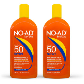 NO-AD front bottle 16oz showing label and SPF50 protection benefits