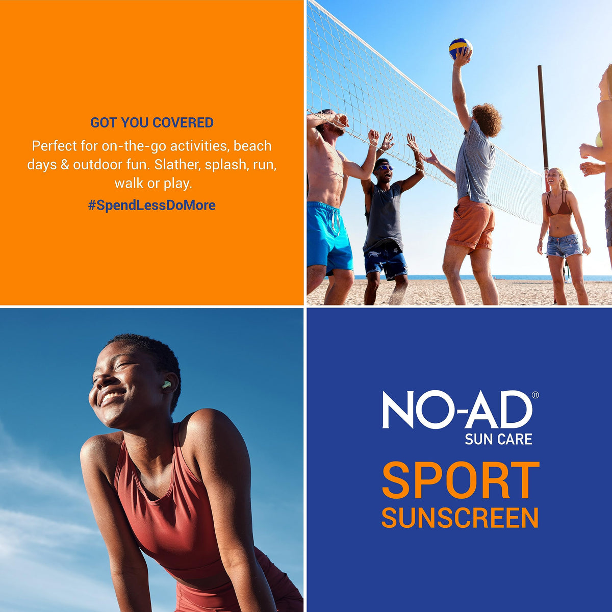 NO-AD sunscreen rubbed into skin demonstrating moisturizing protection