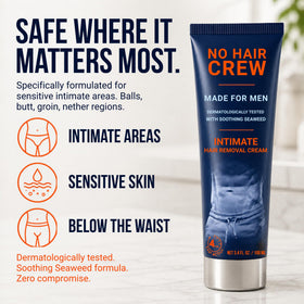 No Hair Crew cream texture on fingers showing smooth spread and control