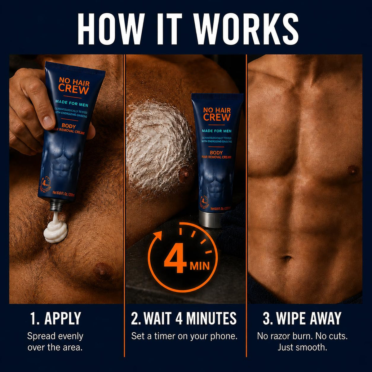 NO HAIR CREW ginseng ingredient visual emphasizing energizing formula benefit