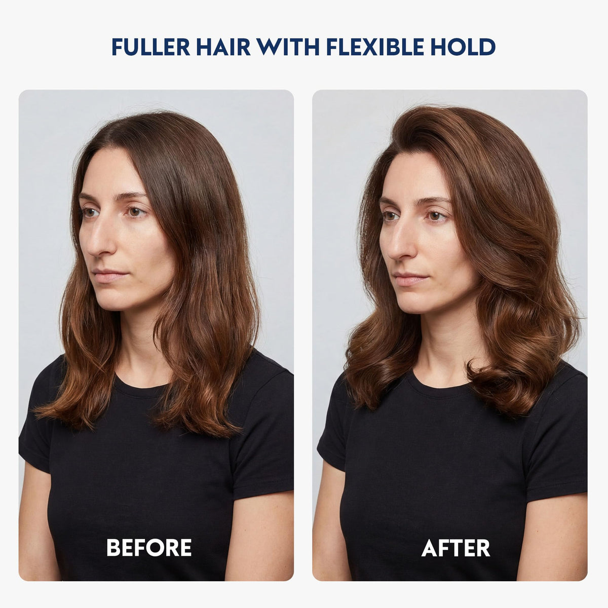 No Nothing before and after on curly hair showing definition and bounce