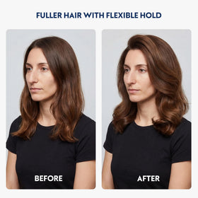 No Nothing before and after on curly hair showing definition and bounce