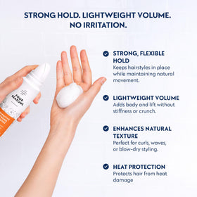 No Nothing mousse foam texture on hand demonstrating lightweight volume