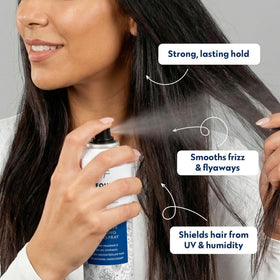 No Nothing fine mist texture demonstrating soft, touchable hold benefit