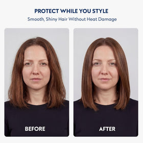 No Nothing before and after hair texture shot showing smoother, shinier hair