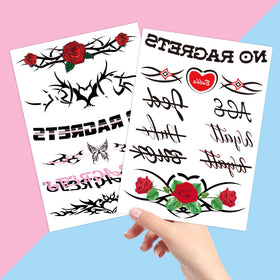 NO RAGRETS label and dimension close-up showing sheet size and design count for informed choice