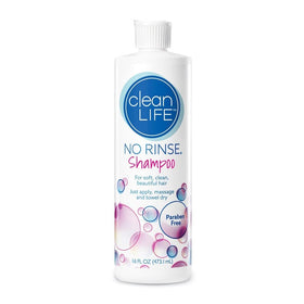 No-Rinse bottle front showing label and volume, No-Rinse benefit: easy use