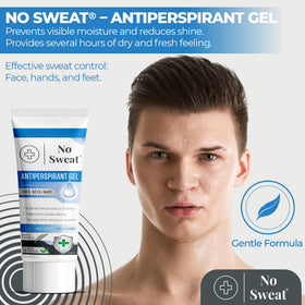 No Sweat gel texture closeup highlights quick absorption and non-greasy feel