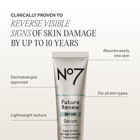 No7 being applied to face and neck showing simple daily use and coverage