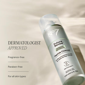 No7 bottle placed on bathroom vanity conveying daily routine benefit