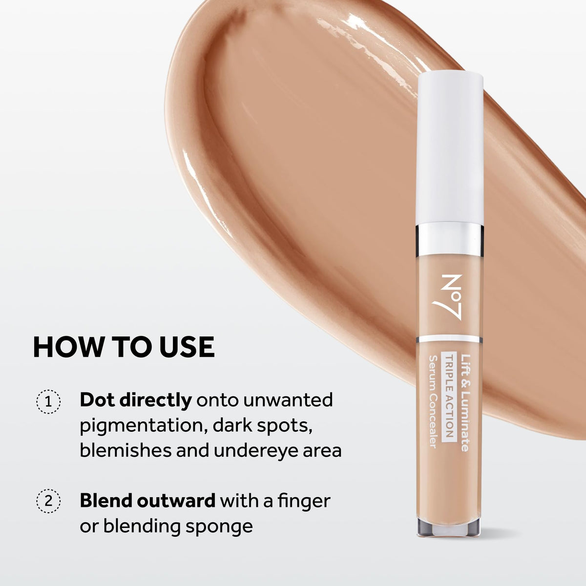 No7 beside an everyday item showing the compact 8ml travel-friendly size