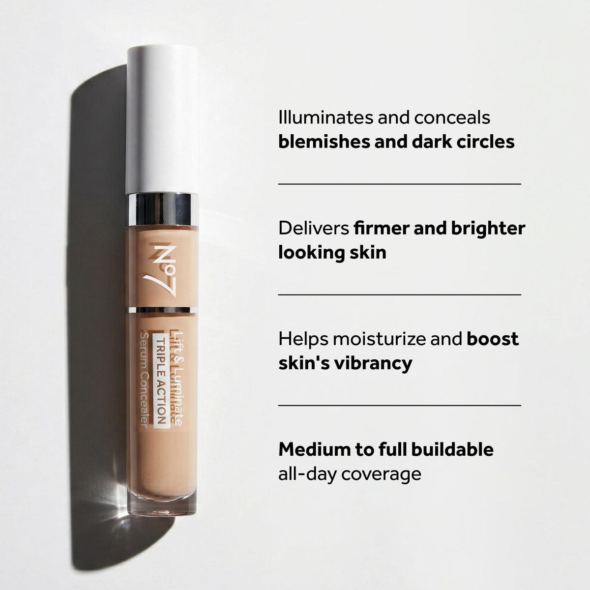 No7 swatched texture on skin highlighting blendable, luminous finish