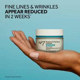 No7 hand applying SPF cream illustrating quick absorbency and protection benefit