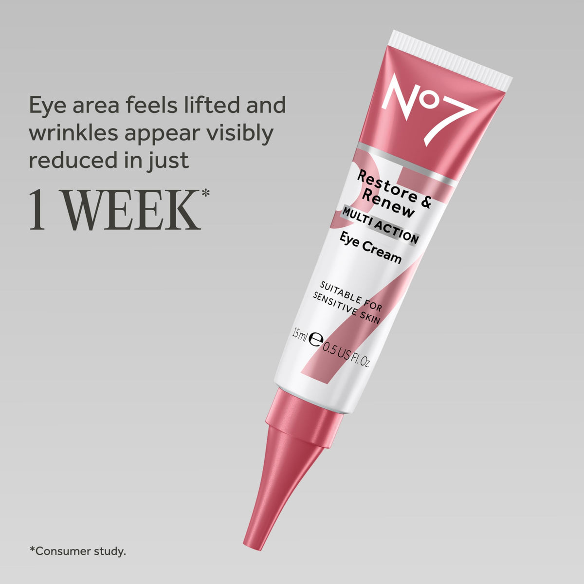 No7 close-up cream texture highlighting smooth moisture for delicate eye skin