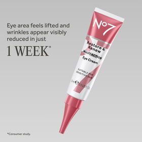 No7 close-up cream texture highlighting smooth moisture for delicate eye skin