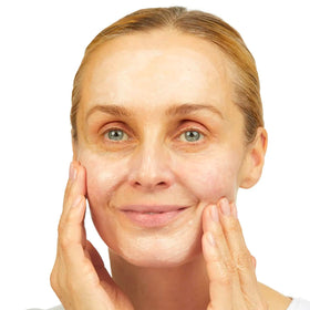 No7 face wash dispensed in hand, demonstrates easy application