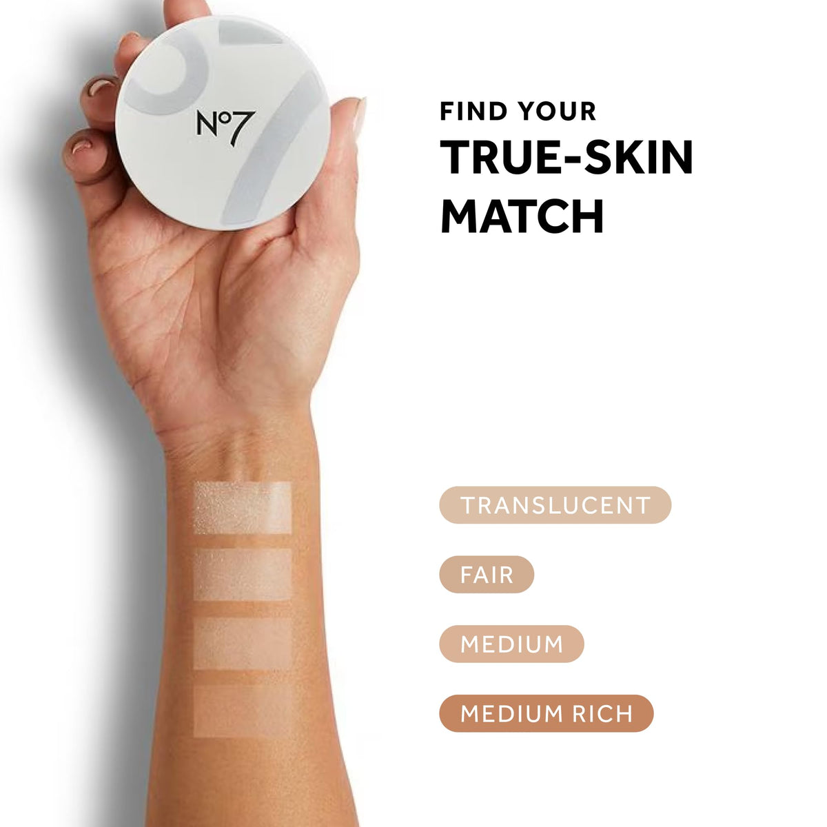 No7 powder in travel bag illustrating portability and on-the-go benefit