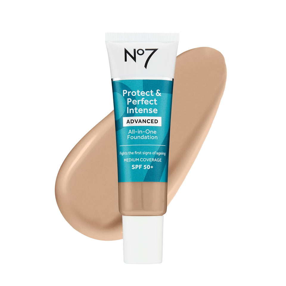 No7 front packaging Cool Ivory showing bottle and label benefit SPF 50