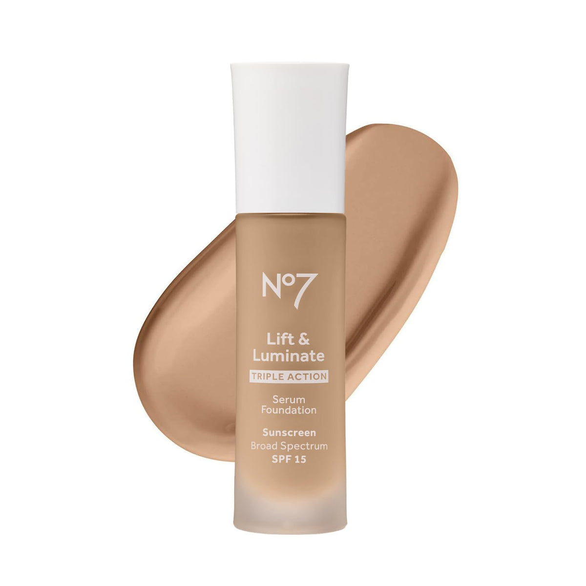 No7 front packaging showing honey shade and product benefits for even coverage
