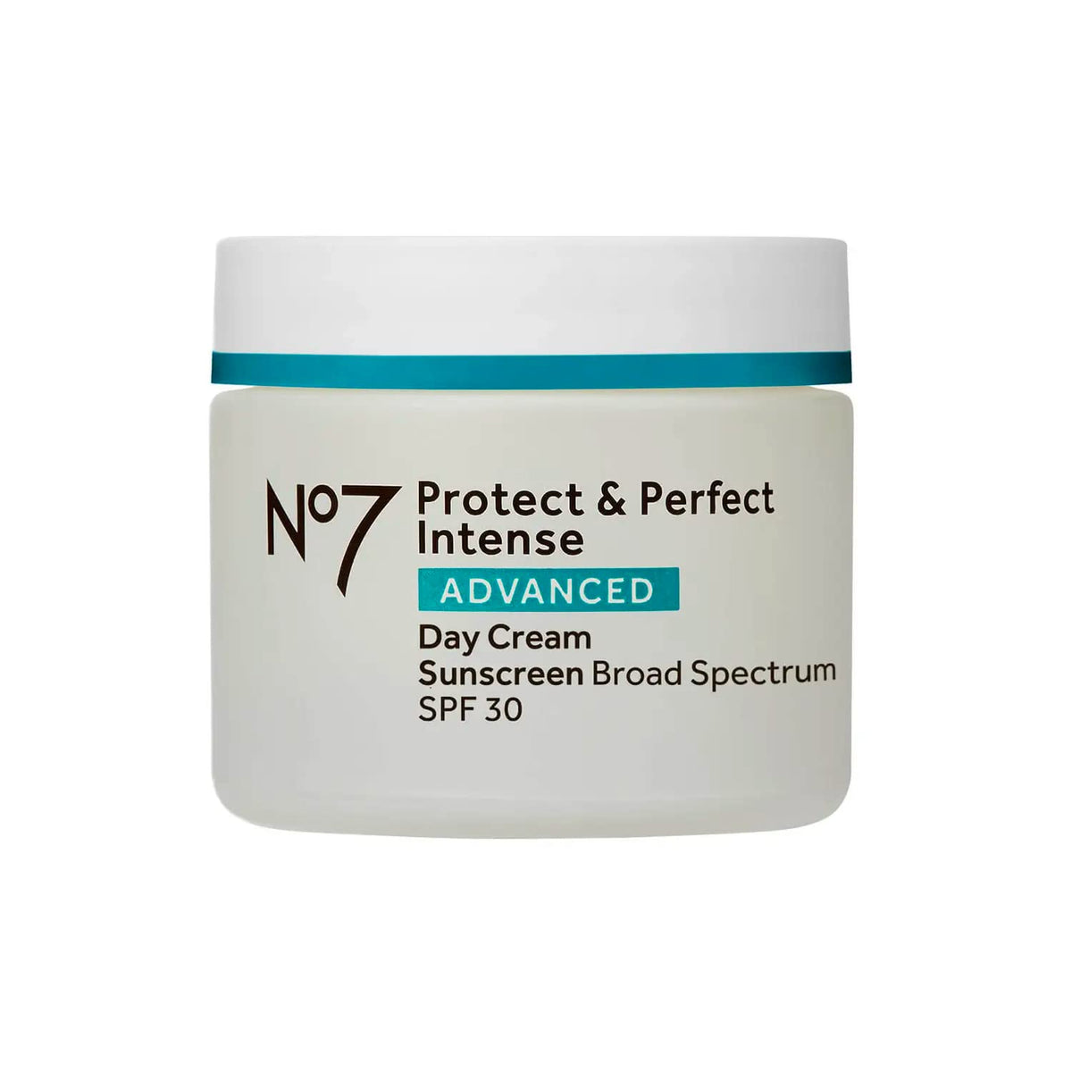 No7 jar front view showing label and SPF 30 for daytime protection benefit