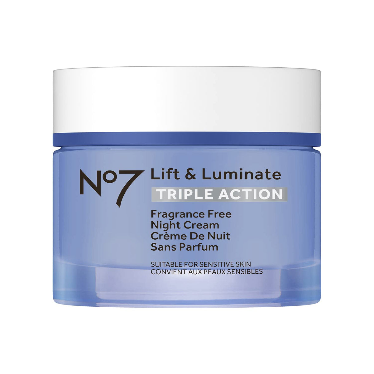 No7 front packaging 50ml showing clean design and overnight benefits