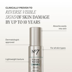 No7 bottle on vanity styled to suggest luxurious daily skincare routine