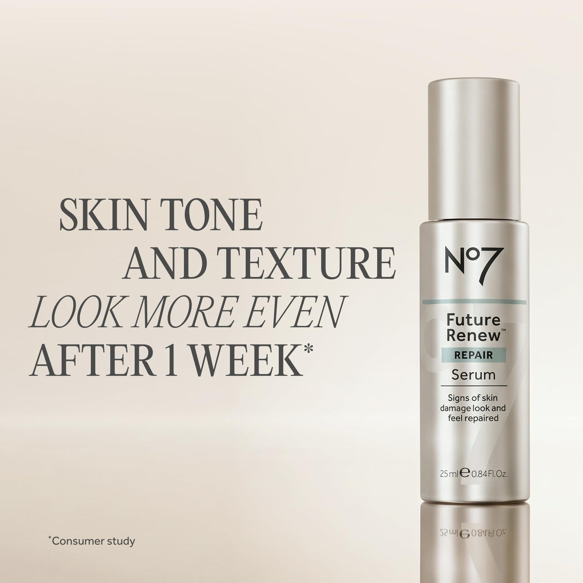 No7 close label highlighting peptide technology and targeted repair benefit