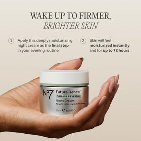 No7 cream swatched on hand showing hydration and quick absorption