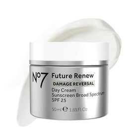 No7 Future Renew front jar showing elegant packaging and daily use benefit