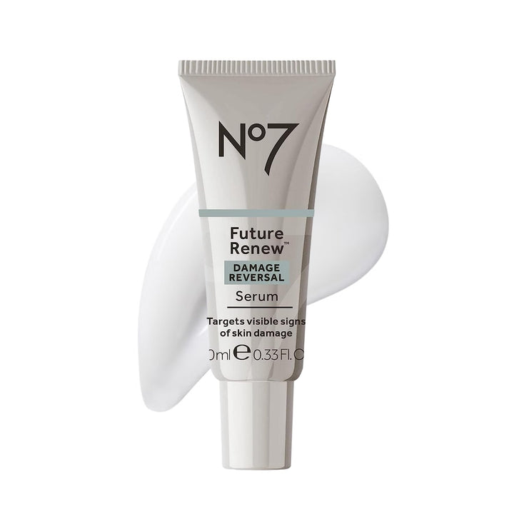 No7 front packaging shot showing compact bottle and branding benefits
