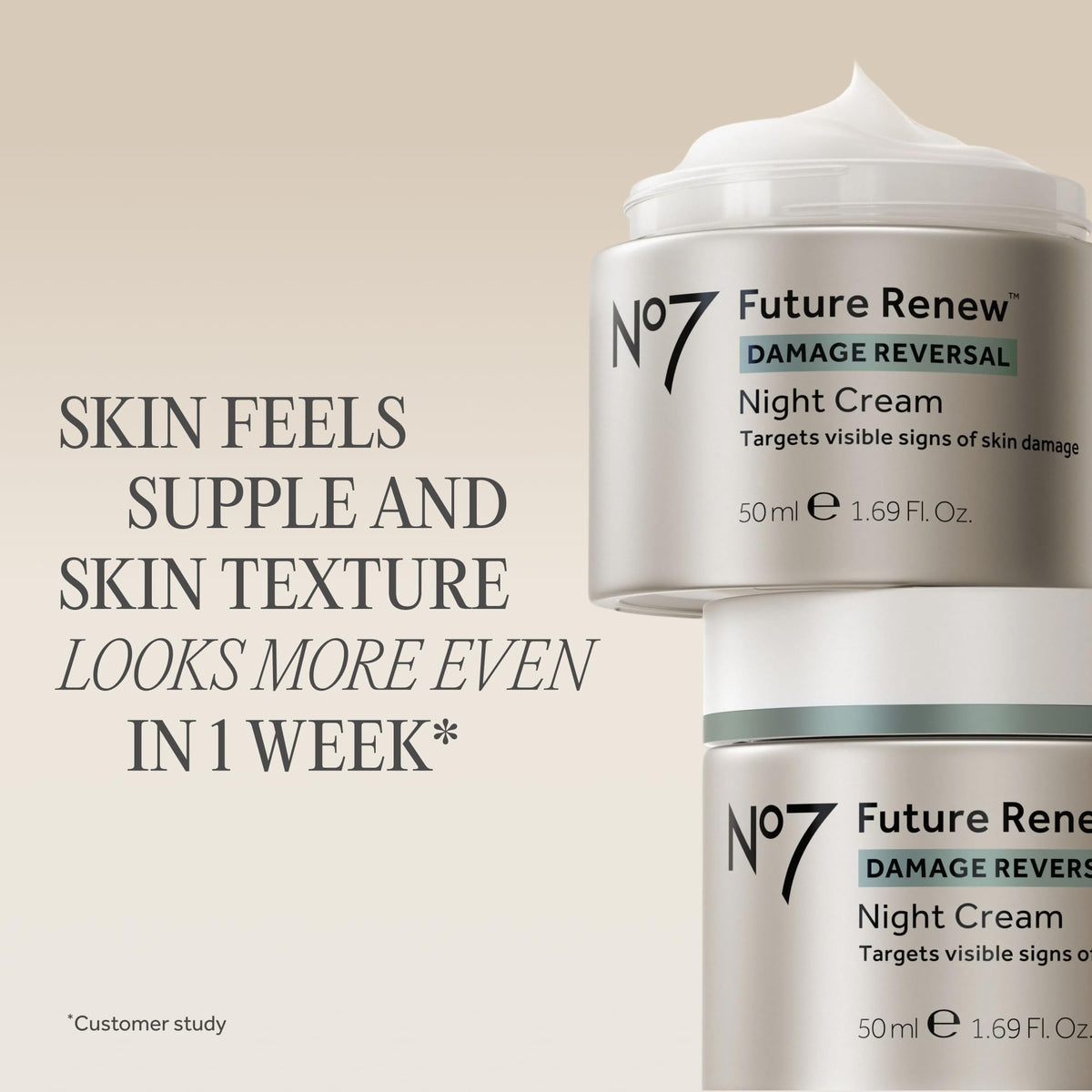 No7 peptide complex visual emphasizing ingredient focus for visible repair