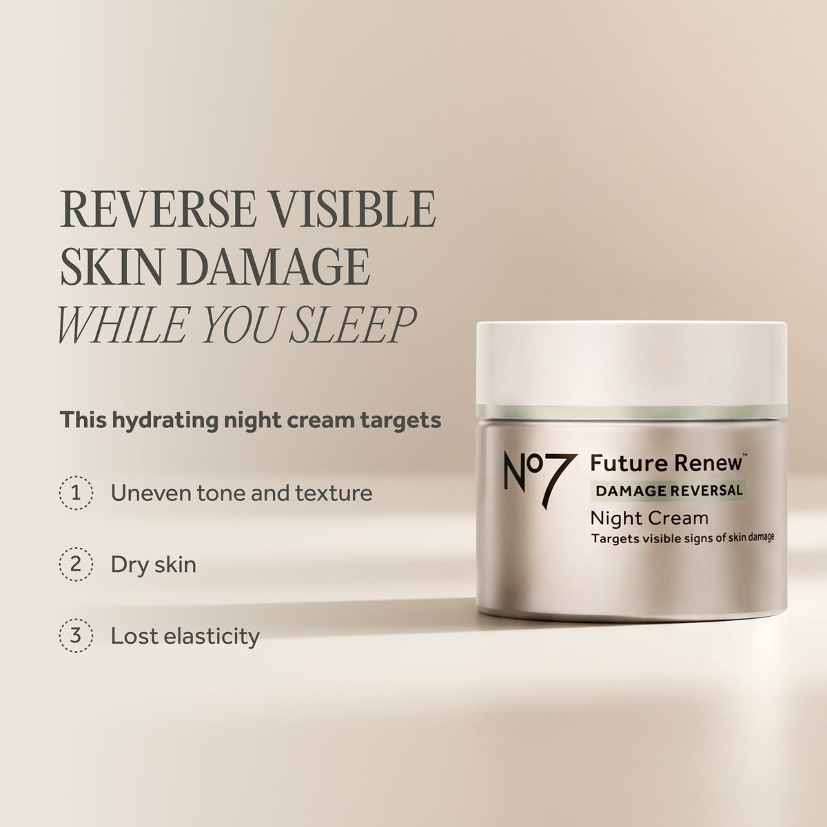 No7 cream open showing smooth texture and moisturizing benefit up close
