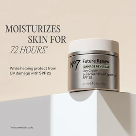 No7 Future Renew open cream texture showing smooth hydrating consistency