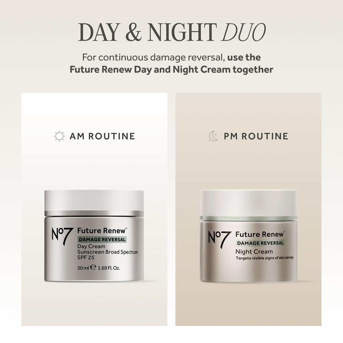 No7 Future Renew packaging back label showing ingredient and directions clarity