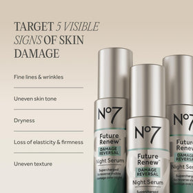 No7 dropper dispensing serum, showing concentrated formula for targeted results