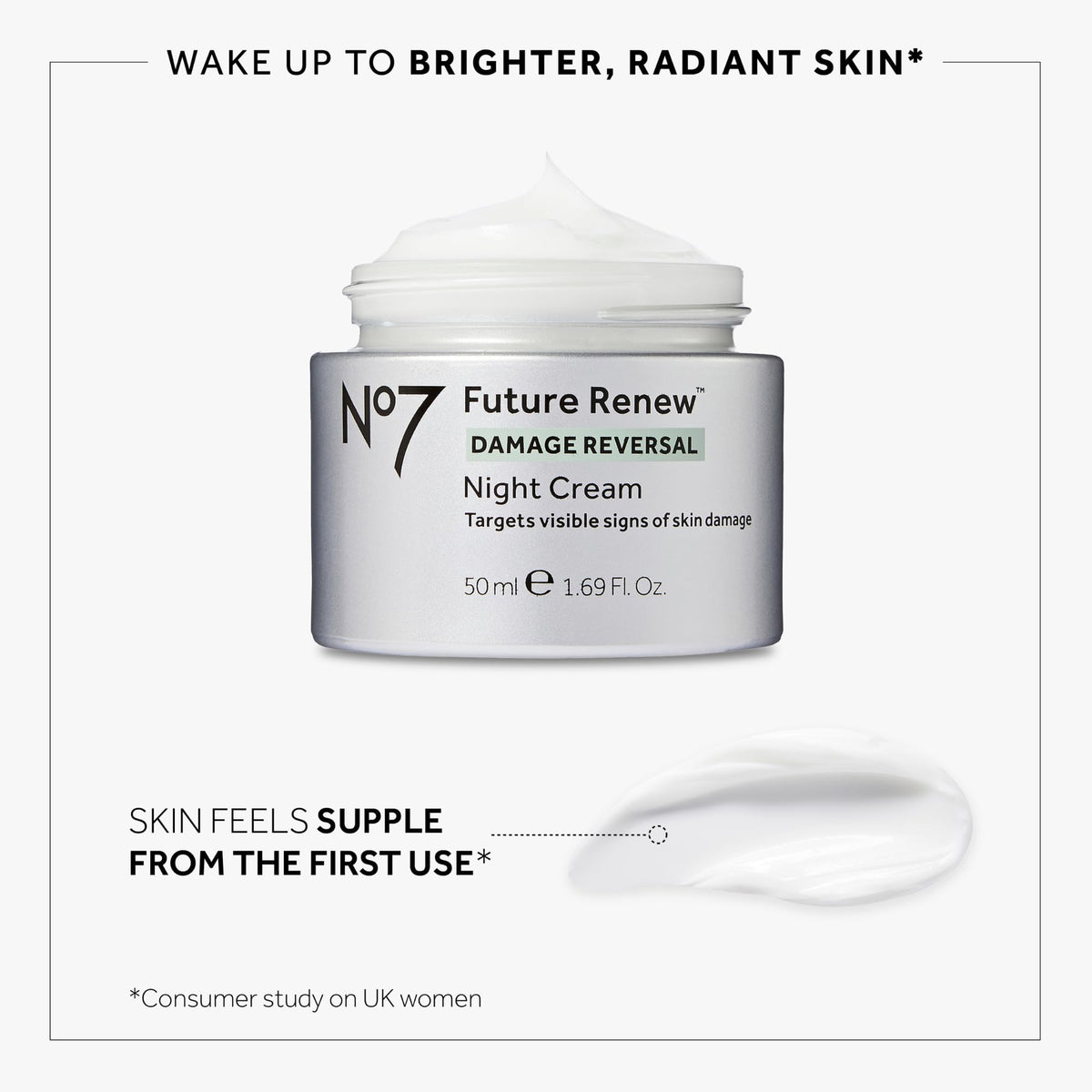 No7 serum texture droplet demonstrating lightweight, fast-absorbing formula