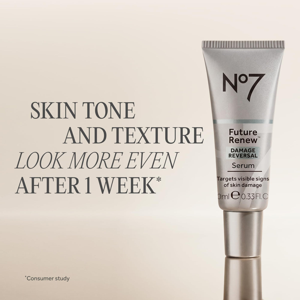 No7 serum texture close-up showing lightweight, fast-absorbing consistency