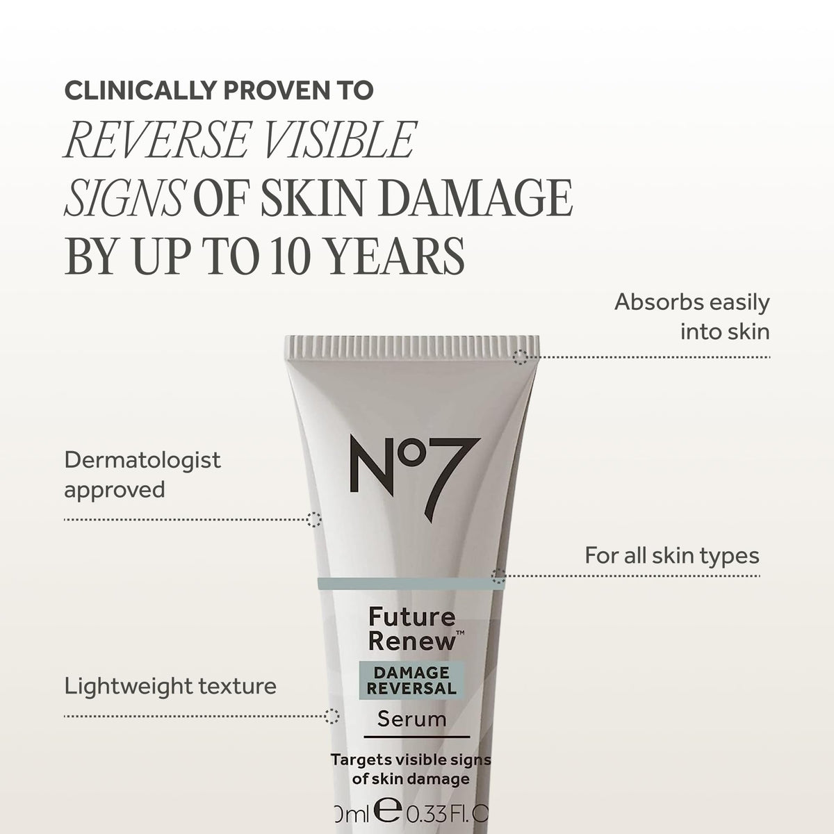 No7 serum applied beneath foundation to show layering under makeup