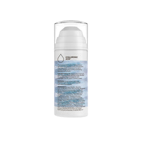 No7 label close-up listing hyaluronic acid and niacinamide, highlights key actives