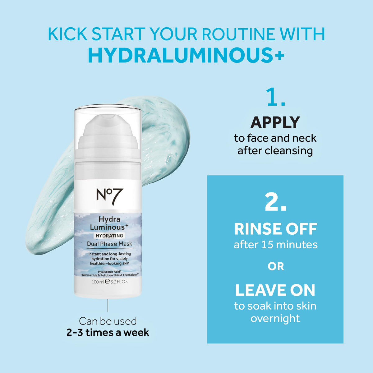No7 bottle on nightstand beside pillow, suggests overnight moisturizing benefits
