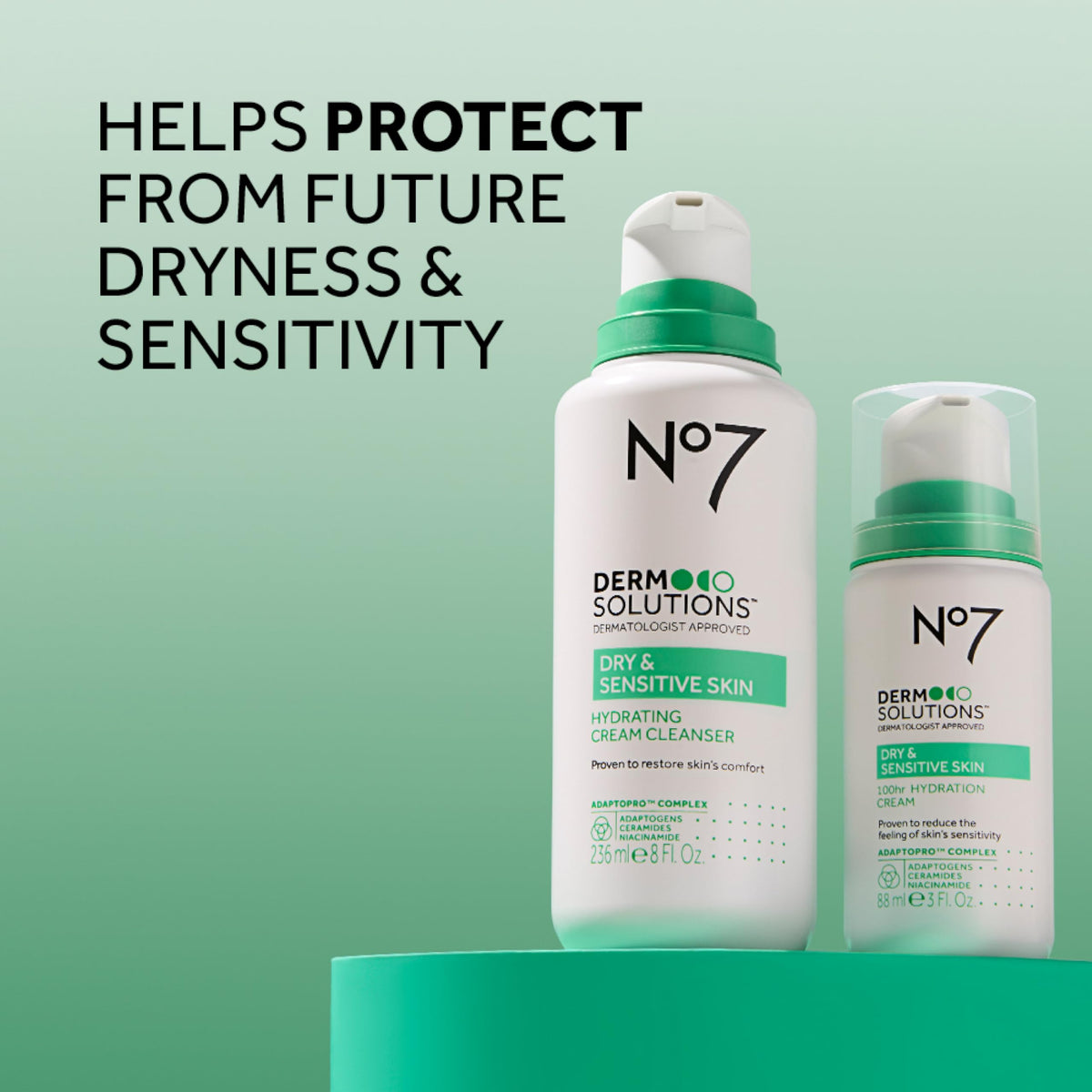 No7 ingredients label closeup highlighting ceramides and niacinamide