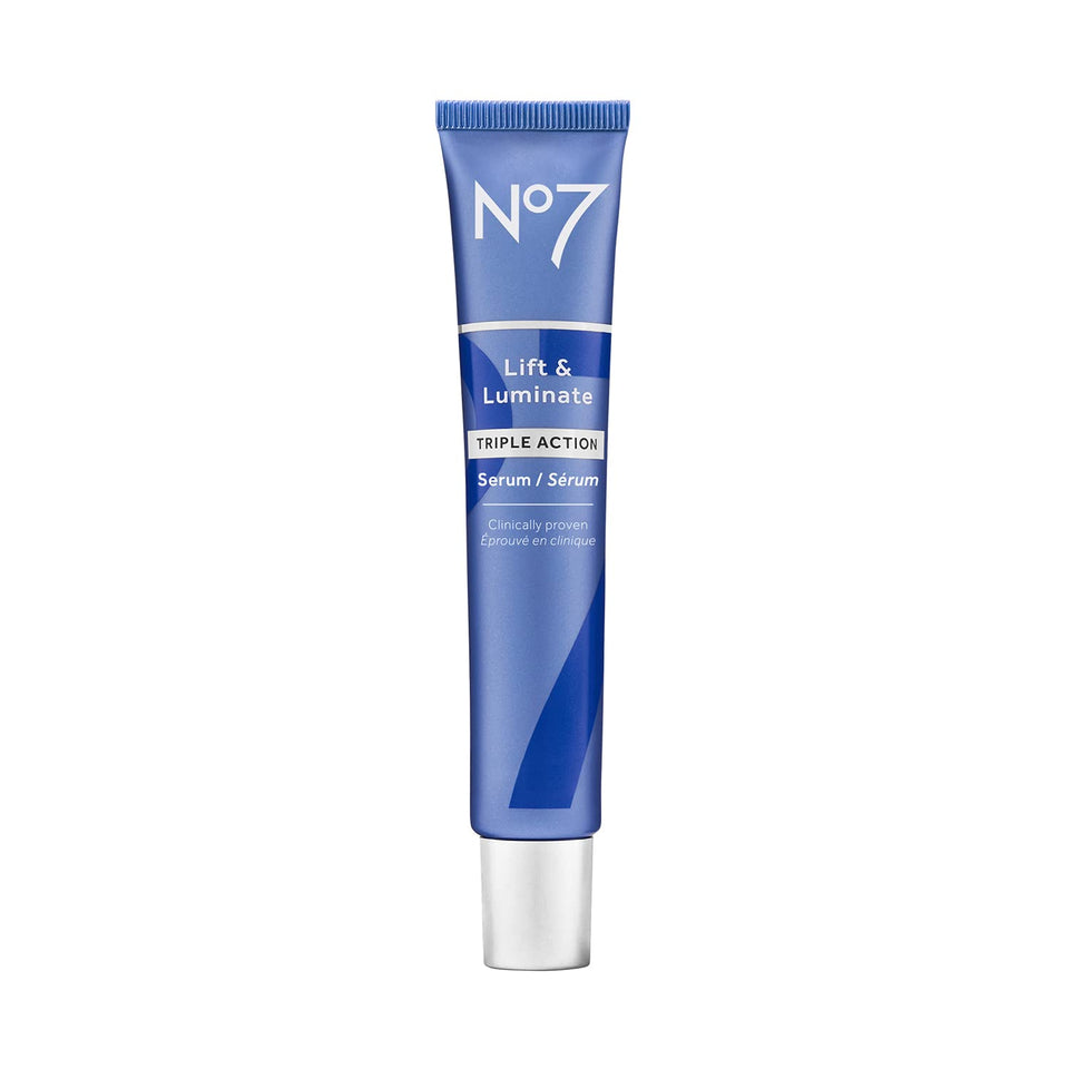 No7 front bottle showing sleek packaging and clear 50ml volume benefit