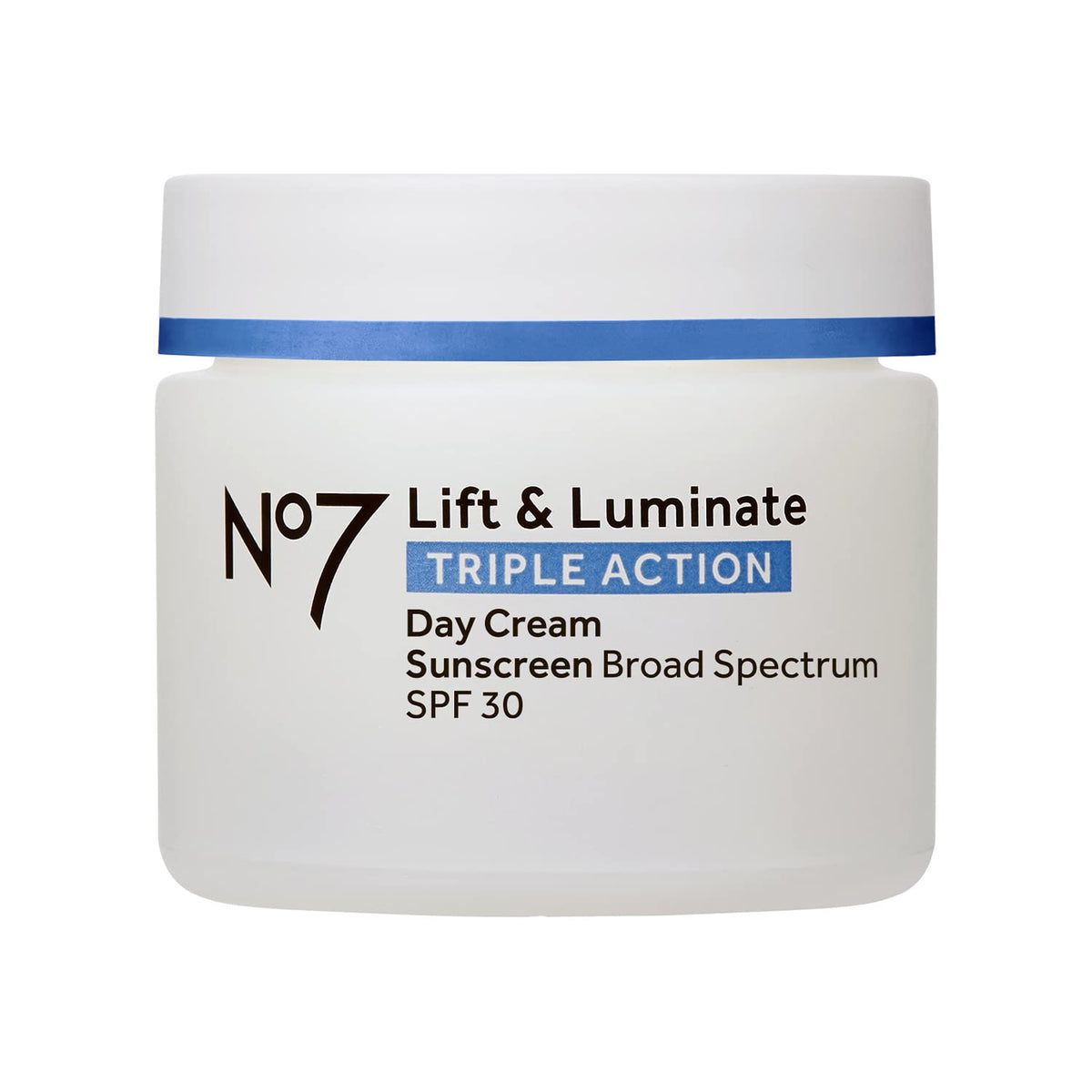No7 front jar showing product branding and container for easy identification and trust