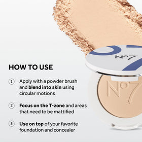 No7 sponge applying powder for quick matte touch-ups and even cover