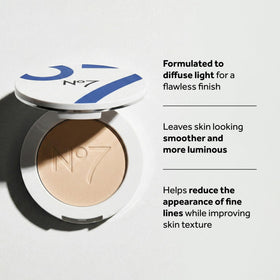 No7 pressed powder texture swirl highlighting light-diffusing particles