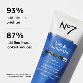No7 primer ingredient jar with niacinamide and hyaluronate, hydrating skin benefit